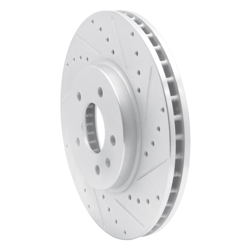 Cadillac STS Brake Rotor (1) - Front Right - R1 Concepts - Drilled & Slotted - Silver - `09-`11